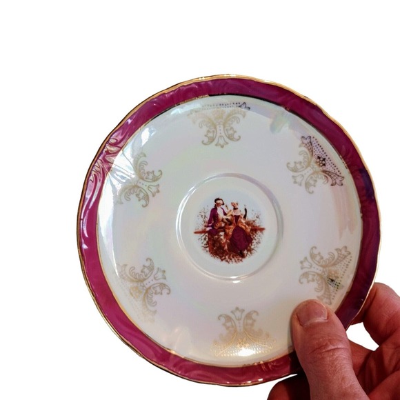 GNA Fine Porcelain SAUCER for Tea Cup 24k Gold Iridescent Victorian Replacement - Picture 6 of 12